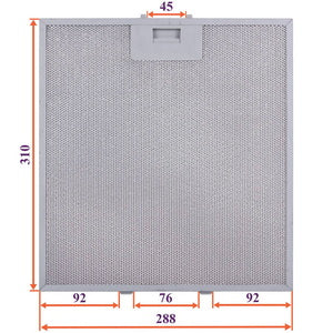 Фільтр жировий (метал.) для витяжки 288x310x8mm (під защіпки, універсальний)