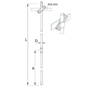 Комплект заземлення оцинкований різьбовий D-16 мм, L-9м