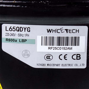 Компресор для холодильника WhiceTech L65QDYG R600a 110W (з пусковим реле)