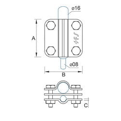 Затискач прут D=16mm/смуга сталевий гарячеоцинкований 04/16.3 ОСН