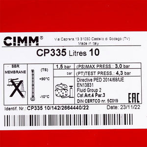 Розширювальний бак Cimm CP355 10 л 1" для газового котла Baxi Slim 9930020