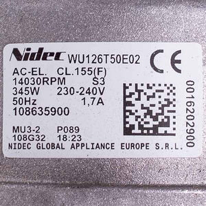 Двигун для пральної машини автомат Electrolux 8581086359008 Nidec 14030 RPM 240V 345W