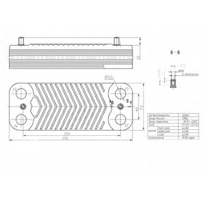 Теплообмінник пластинчастий Swep (12 пл.) для газ.котла Immergas Mini Eolo/Nike, Victrix, Maior,Mythos 3.021692