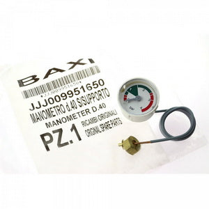 Манометр D=40 мм для газового котла Baxi Eco-3/Four, Main, Westen Pulsar, Quasar, Star Digit, Roca Neobit 9951650