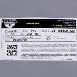 Розширювальний бак Zilmet 8 л 1/2&apos&apos для газового котла Beretta Ciao, City, Ariston, Solly, Termal 13C0000811