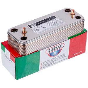 Теплообмінник пластинчастий ГВП Zilmet (14 пластин) для газового котла Baxi ECO-3, Eco 4S, Luna, Westen Energy 17B2071400