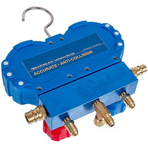 Манометричний колектор 2-вентильний LMG-2-R134a LEETO + шланги 3шт.x1200mm + автомуфти (R134a)