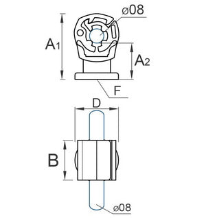 Тримач дроту пластиковий M6 01/6 PL F рудий