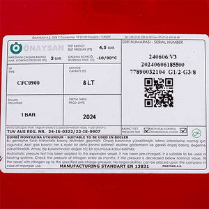 Розширювальний бак Onaysan DGN 8 л 1/2&apos&apos для газового котла Bosch Gas 4000, Eurostar, Buderus U022 87154071540