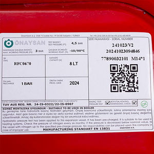 Розширювальний бак Onaysan 8 л для конденсаційного котла Baxi Prime HT, Westen Novadens Boyler 5662620