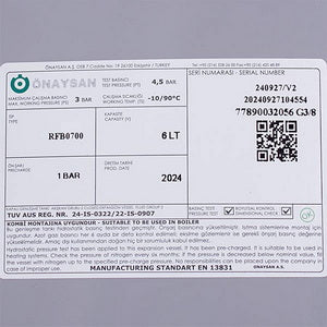 Розширювальний бак Onaysan RP 6 л 3/8&apos&apos для газового котла Ferroli Domiproject, Divatech, FEReasy 39819570