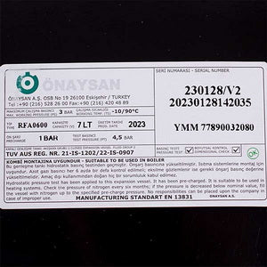 Розширювальний бак Onaysan 7 л 3/8&apos&apos для газового котла Ferroli 39804890