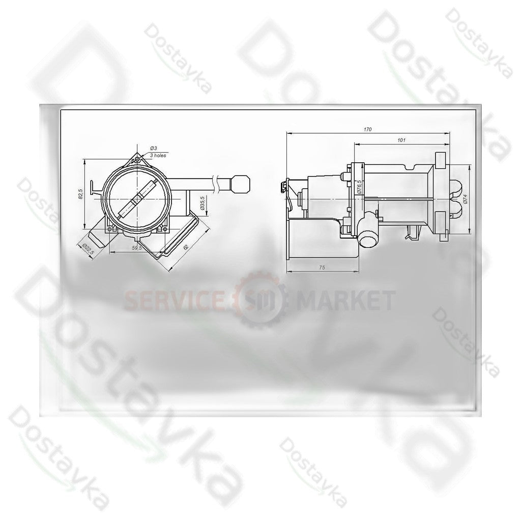 Помпа (насос) для стиральной машины LG 5859EN1004B 30 Вт HG-173 (контакты раздельные сзади, на 3 самореза)