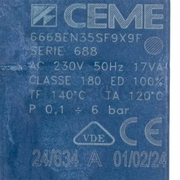 Клапан электромагнитный CEME 6668EN3.5SF3X9F 230V 17VA для парогенератора Tefal