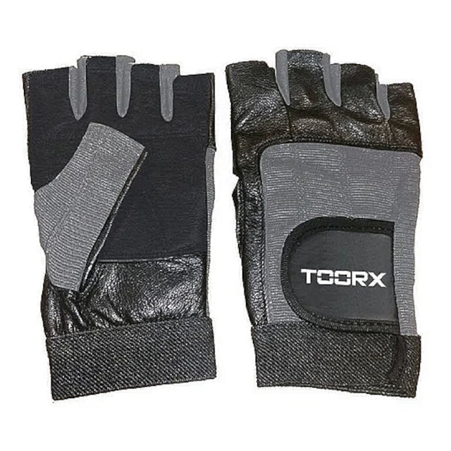 Рукавиці для фітнесу Toorx зі шкіри та спандексу M Neri/Grigi (AHF-032)