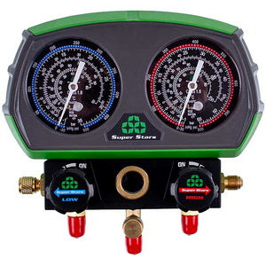 Манометричний колектор 2- вентильний Super Stars ST-B2801 + шланги 3шт.x900mm (R410A R32 R407C R134A)