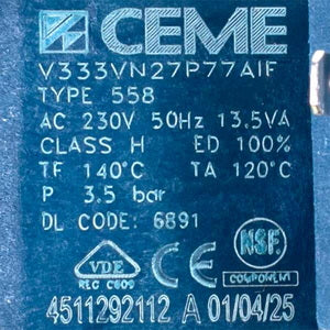Клапан електромагнітний 3-ходовий для кавомашини DeLonghi 5213226891 220V 13.5VA