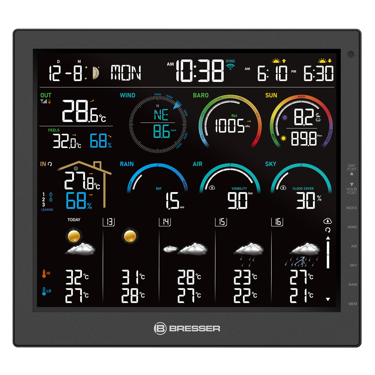 Метеостанція Bresser 4CAST 10" WiFi Weather Station 8-in-1 (15198)