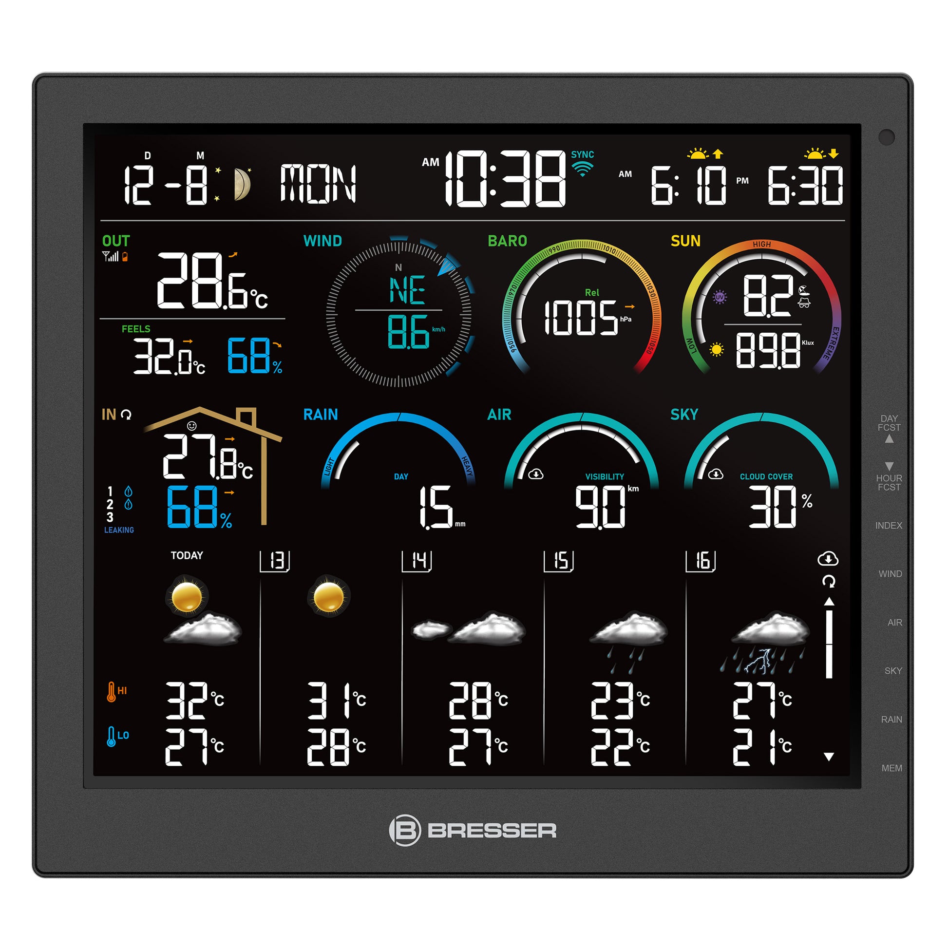 Метеостанція Bresser 4CAST 10" WiFi Weather Station 8-in-1 (15198)