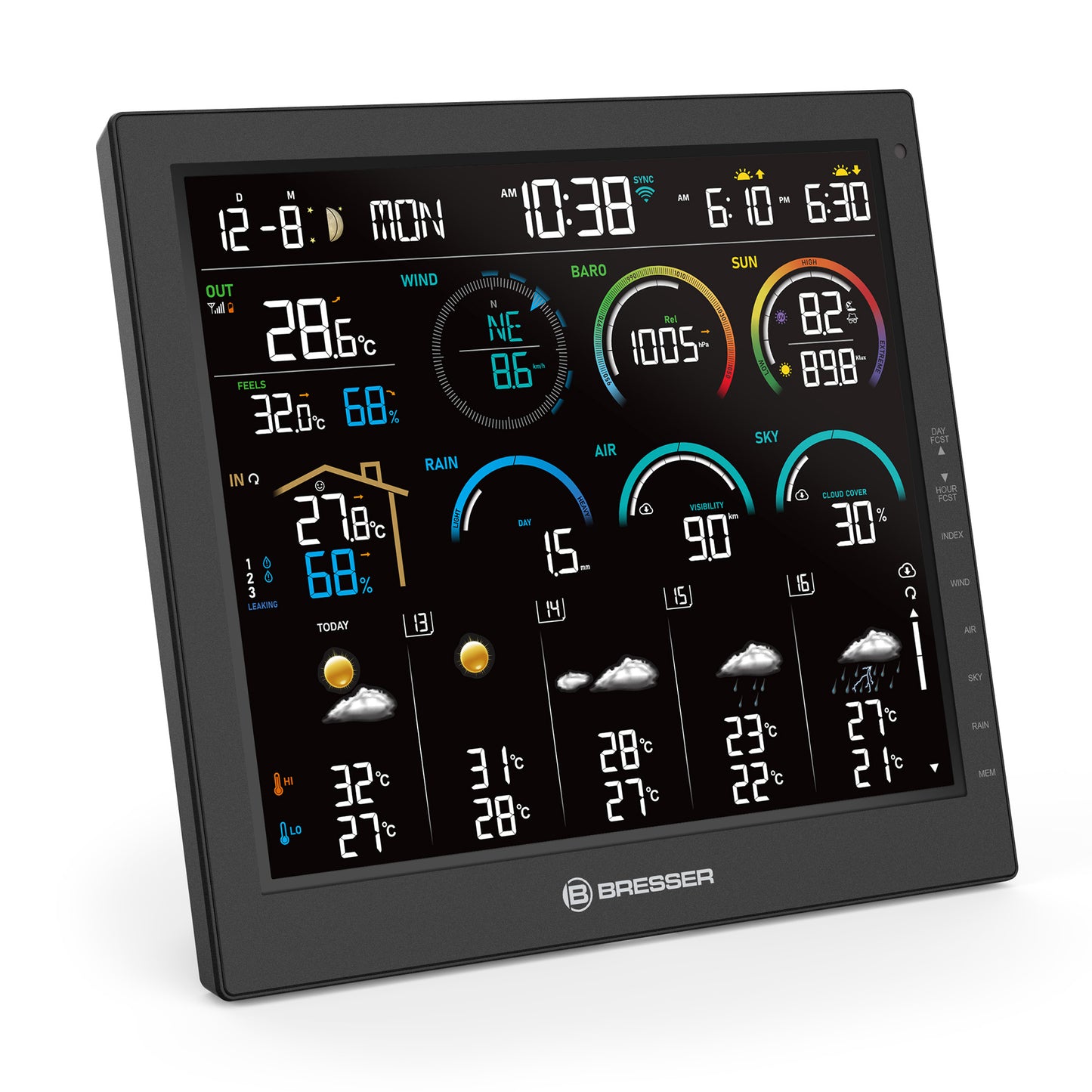 Метеостанція Bresser 4CAST 10" WiFi Weather Station 8-in-1 (15198)