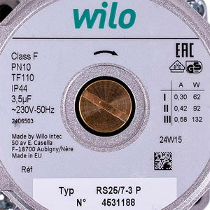Насос циркуляційний Wilo RS 25/7-3 P 132 Вт для газового котла