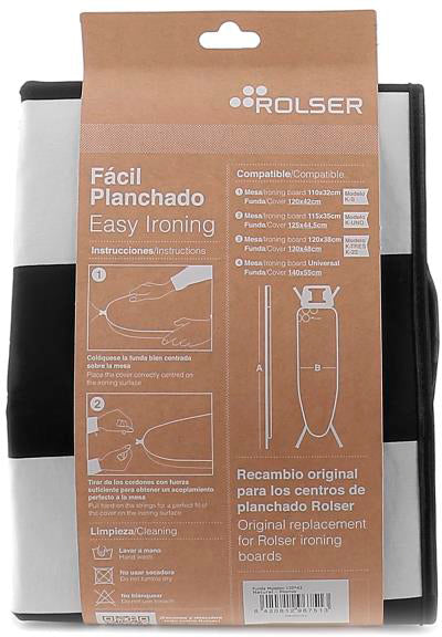 Чохол для прасувальної дошки Rolser Muleton Blanco/Negro 130 x 48 см (FUR003-2064)
