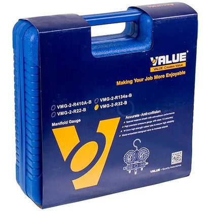 Манометричний колектор 2-вентильний VALUE VMG-2-R32В-NEW+шланги 3шт.x1500mm (R32 R410 R22)