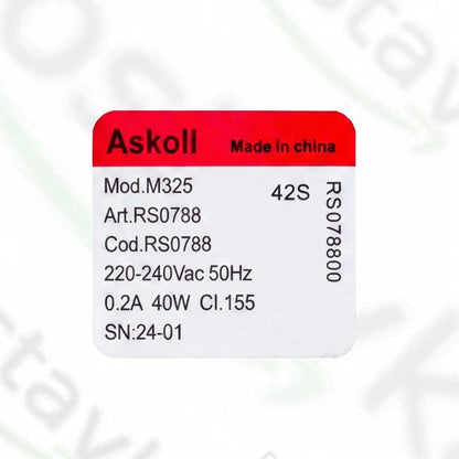 Помпа (насос) для стиральной машины M231 RC0083 Askoll 40 Ватт (алюминиевая обмотка, контакты раздельные сзади)