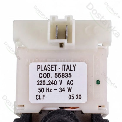Помпа (насос) для стиральной машины Indesit C00085617 Plaset (в сборе) 34 Вт (контакты спаренные сзади, на 3 самореза)