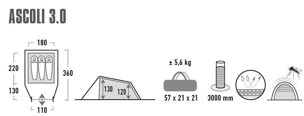 Намет High Peak Ascoli 3.0 Nimbus Grey (10251)