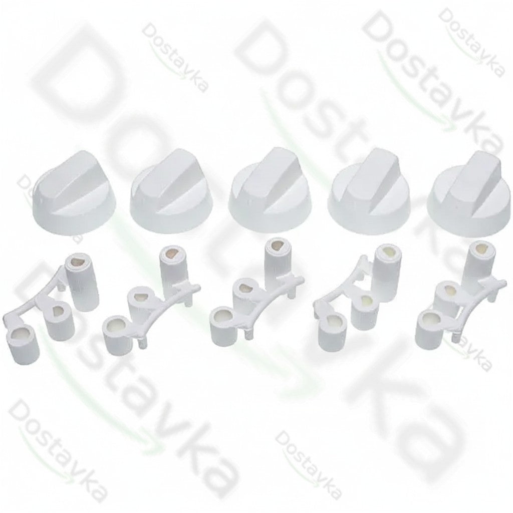 Набор универсальных ручек регулирования плиты с переходниками (5 штук) - изображение 1