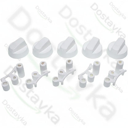 Набор универсальных ручек регулирования плиты с переходниками (5 штук) - изображение 1