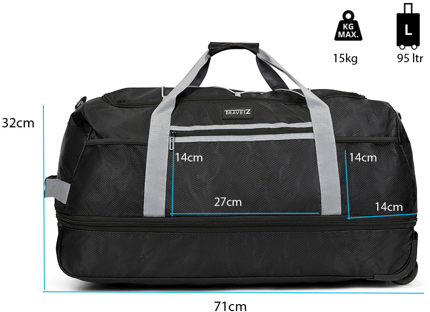 Сумка дорожня на колесах TravelZ Wheelbag Doubleloader foldable black (603096)