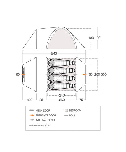 Намет чотиримісний Vango Mokala 450 Mineral Green (TETMOKALA000001)
