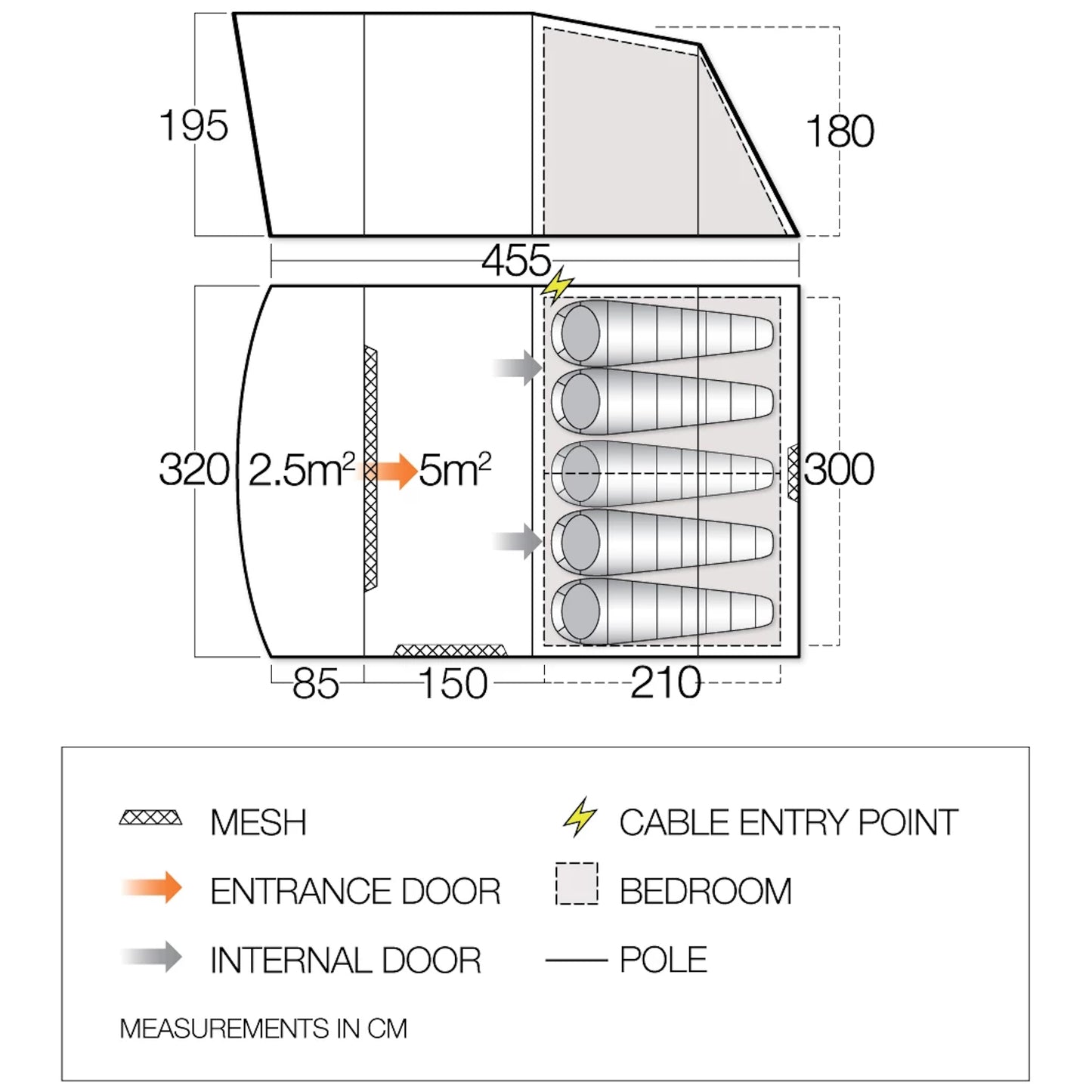 Палатка п'ятимісна Vango Harris 500 Mineral Green (TETHARRIS000002)