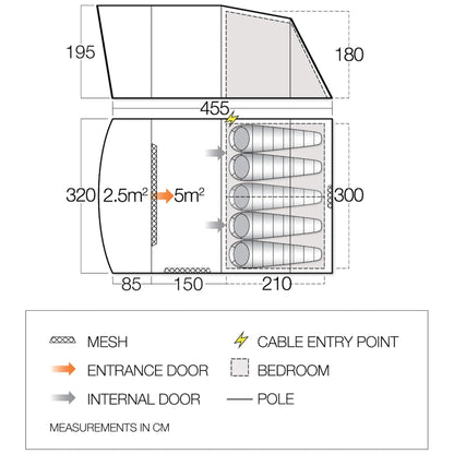 Палатка п'ятимісна Vango Harris 500 Mineral Green (TETHARRIS000002)