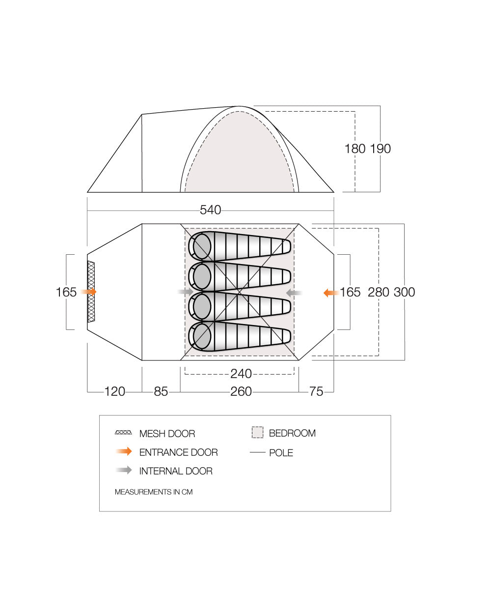 Намет чотиримісний Vango Mokala 450 Mineral Green (TETMOKALA000001)