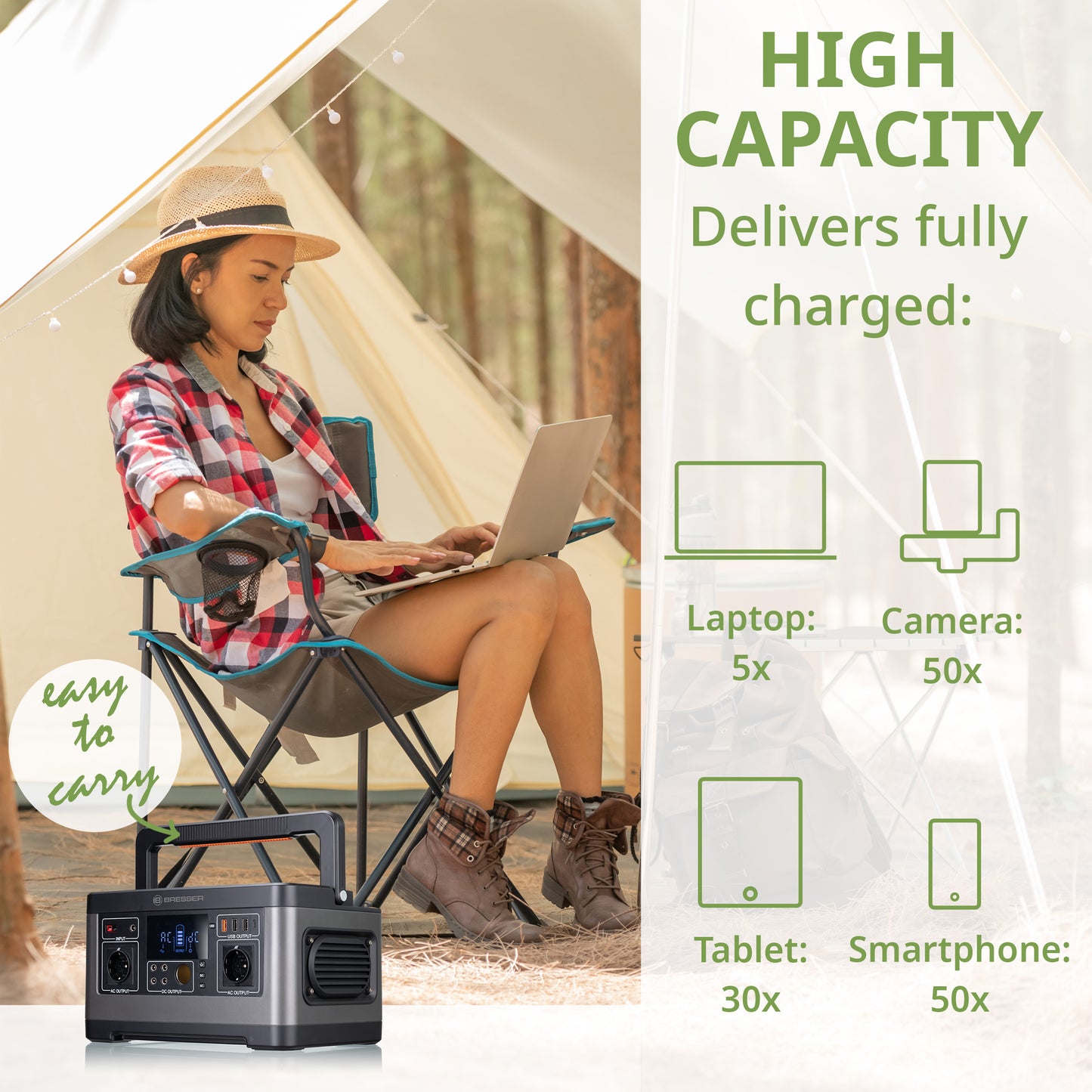 Портативна зарядна станція Bresser Portable Power Station 500 Watt (3810020)