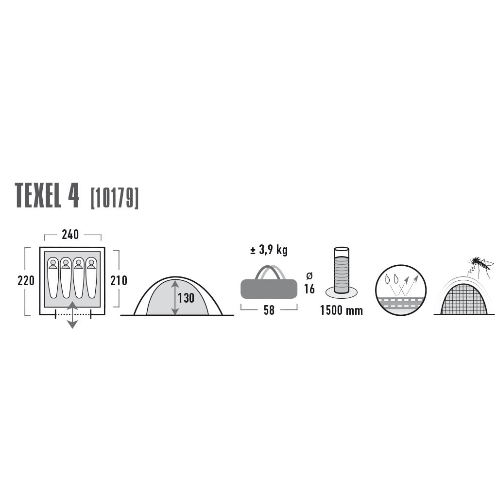 Палатка High Peak Texel 4 Blue/Grey (10179)