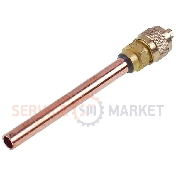 Заправочный штуцер клапан Шредера с трубкой 6mm (1/4") под пайку