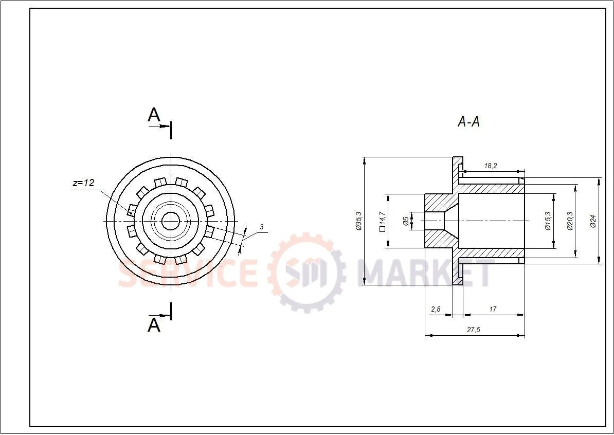 Муфта предохранительная нека мясорубки Zelmer 00792328 ZMMA400W (86.1203)