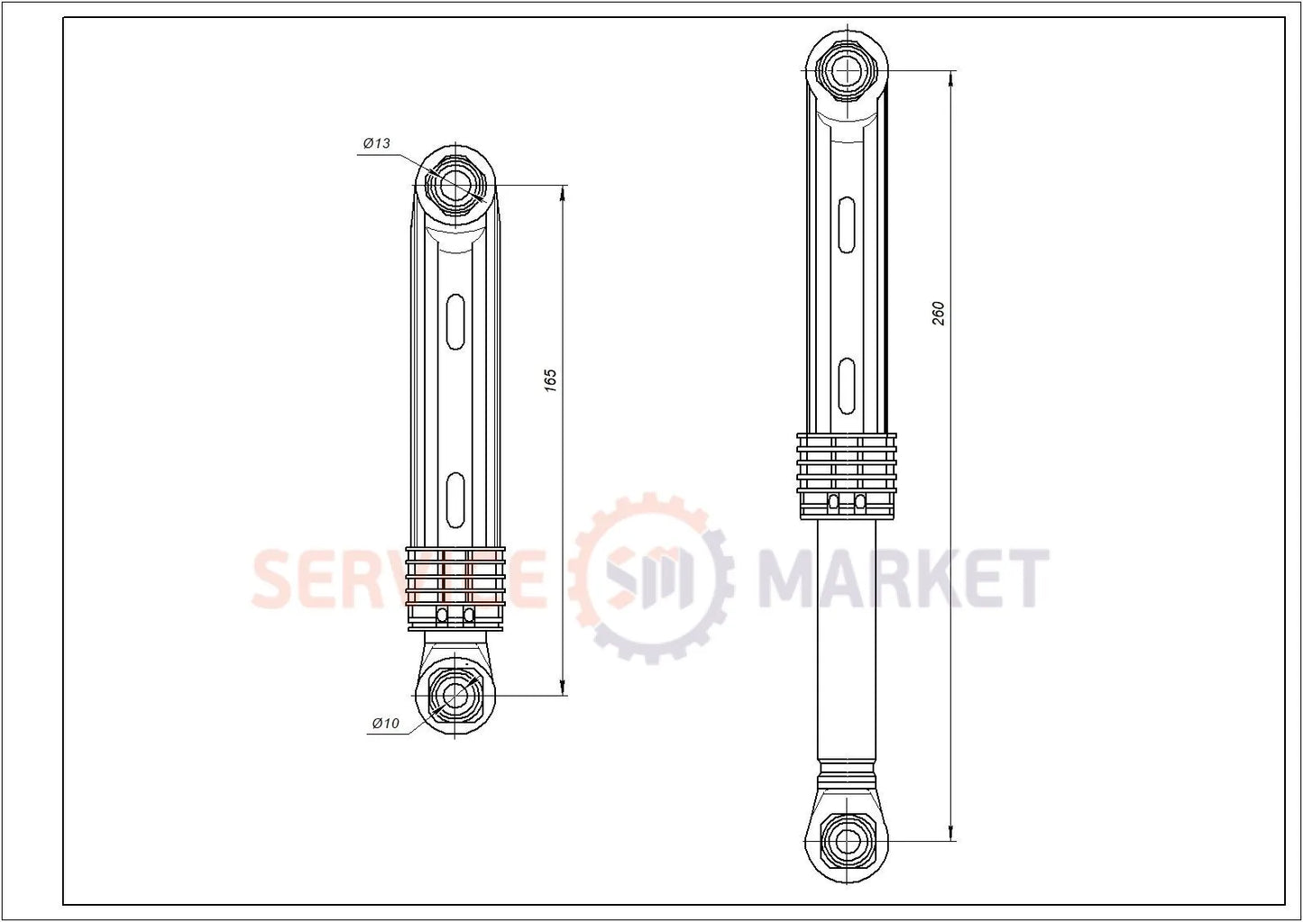 Амортизатор бака ANSA/ AKS для стиральной машины Cima, Samsung (80N DC66-00343D)