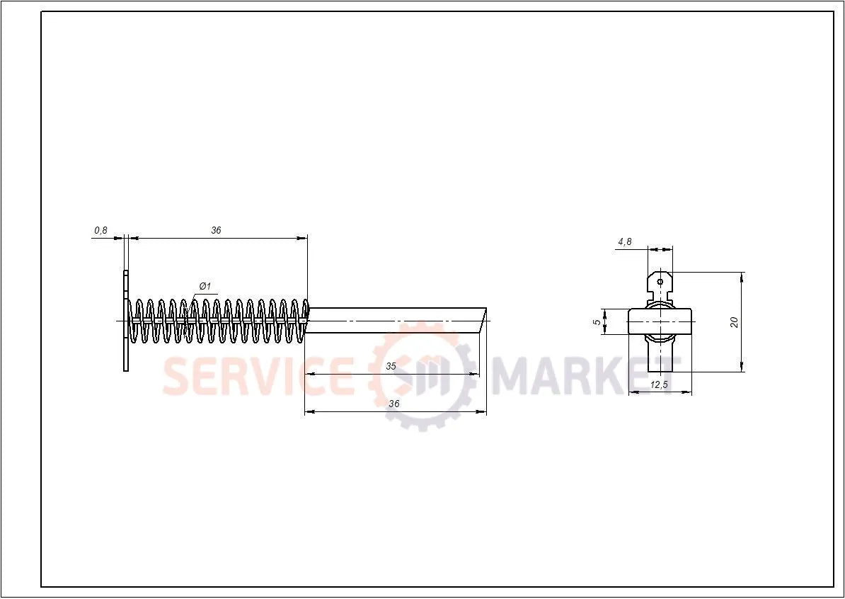Оригінальні щітки 00154740 5x12,5x36 для пральної машини Bosch-Siemens