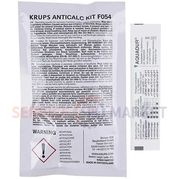 Средство для удаления накипи F054 для кофеварок Krups F054001B 2 упаковки по 40 грамм
