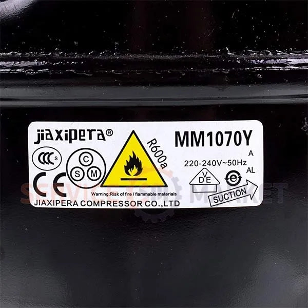Компресор для холодильника JIAXIPERA MM1070Y R600a 82W (з пусковим реле)