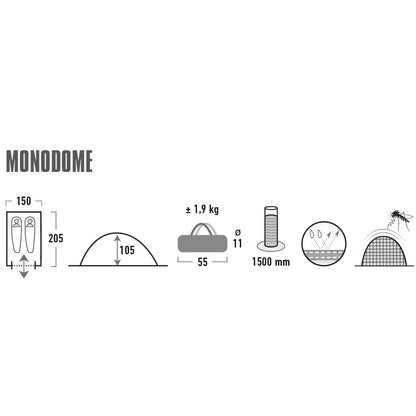 Палатка High Peak Monodome PU 2 Blue/Grey (10159)