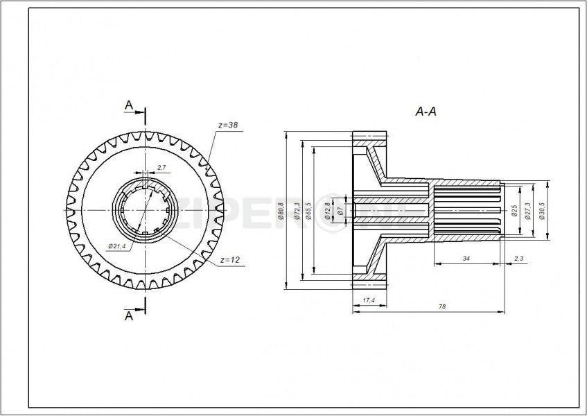 Gorenje \ Bosch meat grinder Gear set (00793636, 00793635, 00793638)