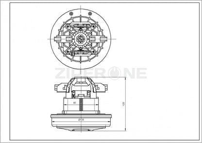 Zelmer 308.4 vacuum cleaner motor 1200W D135/95 H27/123mm