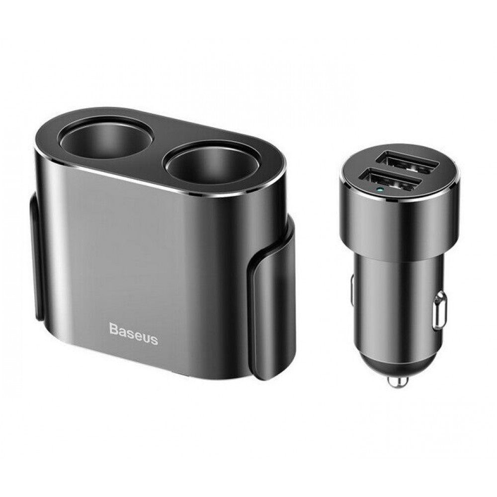Car Charger Cigarette Lighter 1 to 2 Baseus (CRDYQ-01) High Efficiency Black