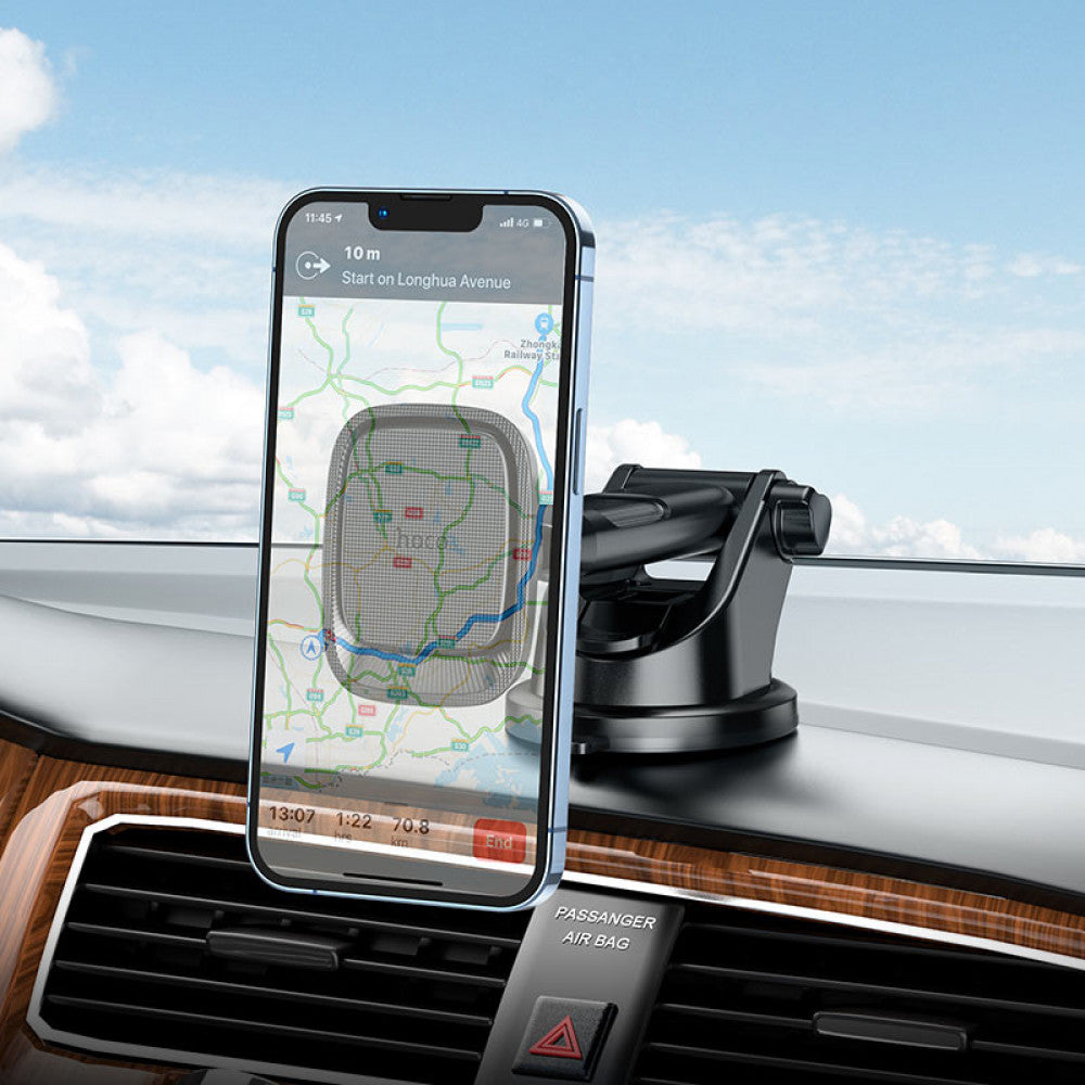 Автотримач магнітний на присосці Hoco CA116 Blue Shark — Metal Gray